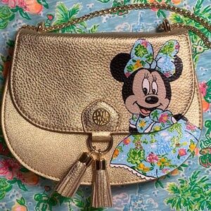 Custom painted Lilly Pulitzer Disney Bag Purse Minnie Mouse